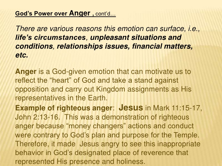 what is righteous anger in the bible